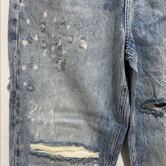 Free People With The Band Distressed Straight Leg Jeans High Rise Size 26 - Picture 5 of 12